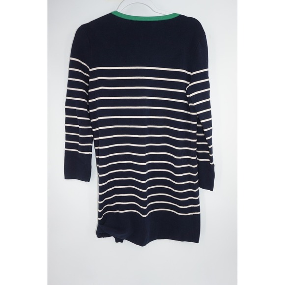 Pendleton Sweater Womens Medium Navy Striped Silk Cotton Open Front Cardigan - Picture 4 of 4